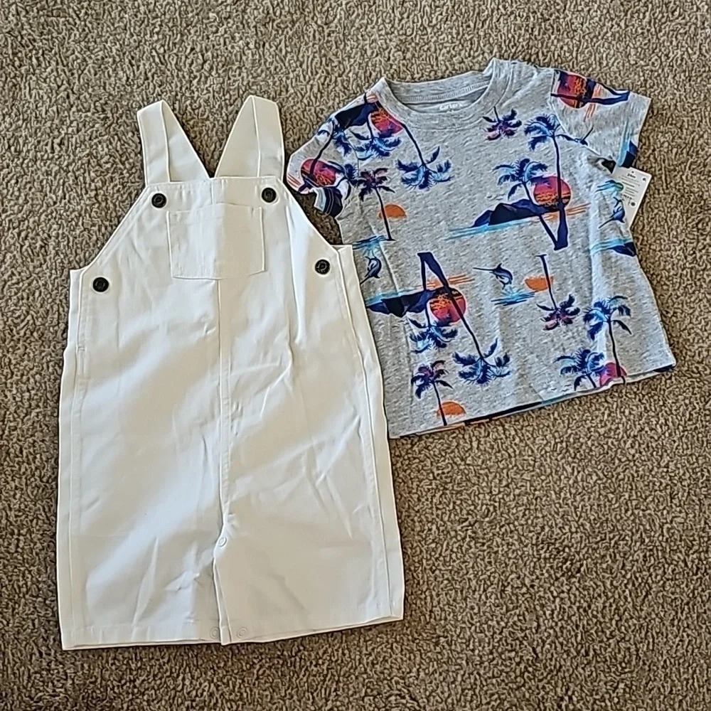Carter's Baby Boys T-Shirt Shortall Set 24 Months